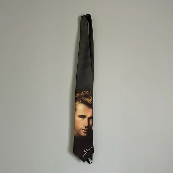 Ralph Marlin Mens James Dean Movie Actor Necktie - Black - One Size Neck Tie - Picture 3 of 3